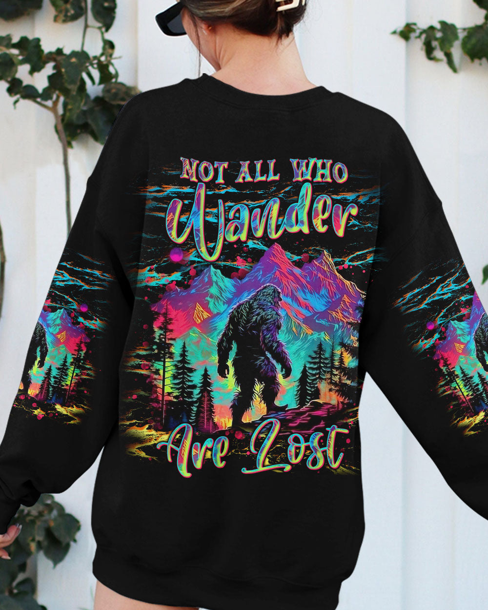 NOT ALL WHO WANDER ARE LOST BIGFOOT COLORFUL ALL OVER PRINT - TLNT2810241