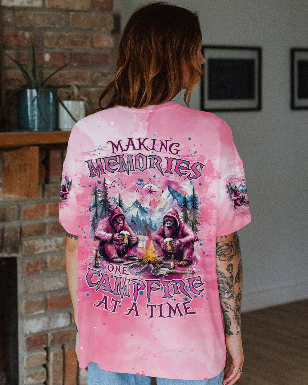 MAKING MEMORIES ONE CAMPFIRE AT A TIME BIGFOOT  ALL OVER PRINT - TLNZ0111244