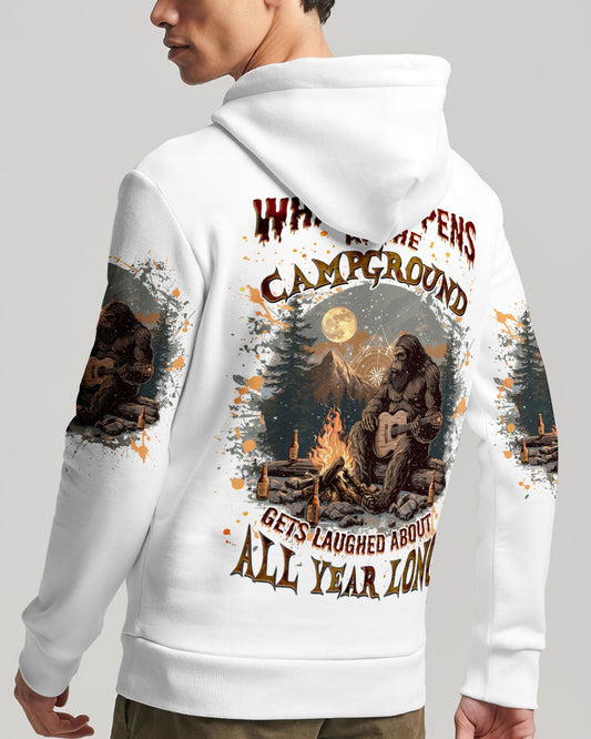 WHAT HAPPENS AT THE CAMPGROUND BIGFOOT ALL OVER PRINT  - TLNZ0312244