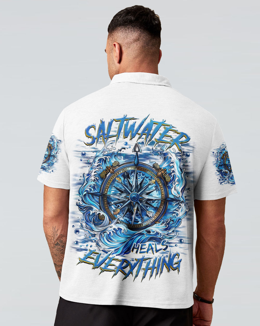 SALTWATER HEALS EVERYTHING COMPASS WAVES OCEAN ALL OVER PRINT - TLNZ0503254