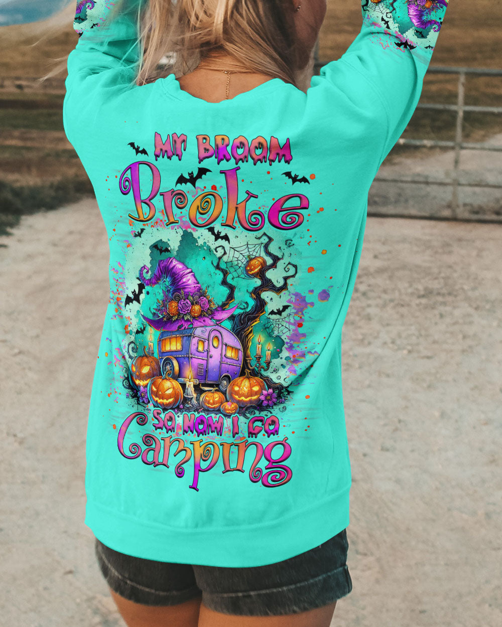 MY BROOM BROKE SO NOW HALLOWEEN CAMPING ALL OVER PRINT - TLNZ0608241