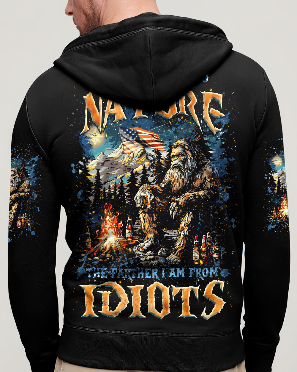 THE CLOSER I GET TO NATURE BIGFOOT ALL OVER PRINT - TLNZ0905252