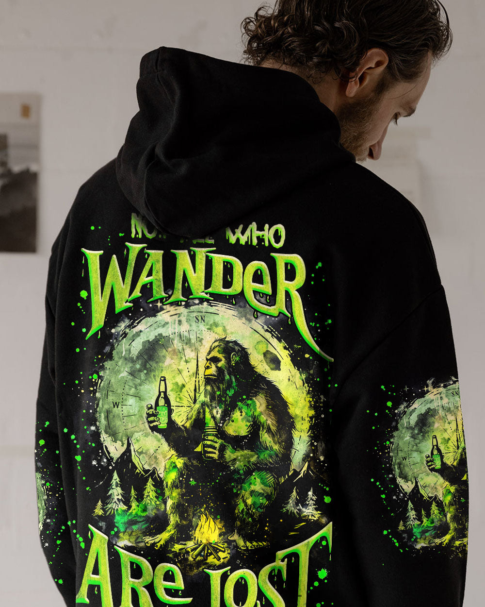 NOT ALL WHO WANDER ARE LOST BIGFOOT COMPASS ALL OVER PRINT -  TLNZ1002253