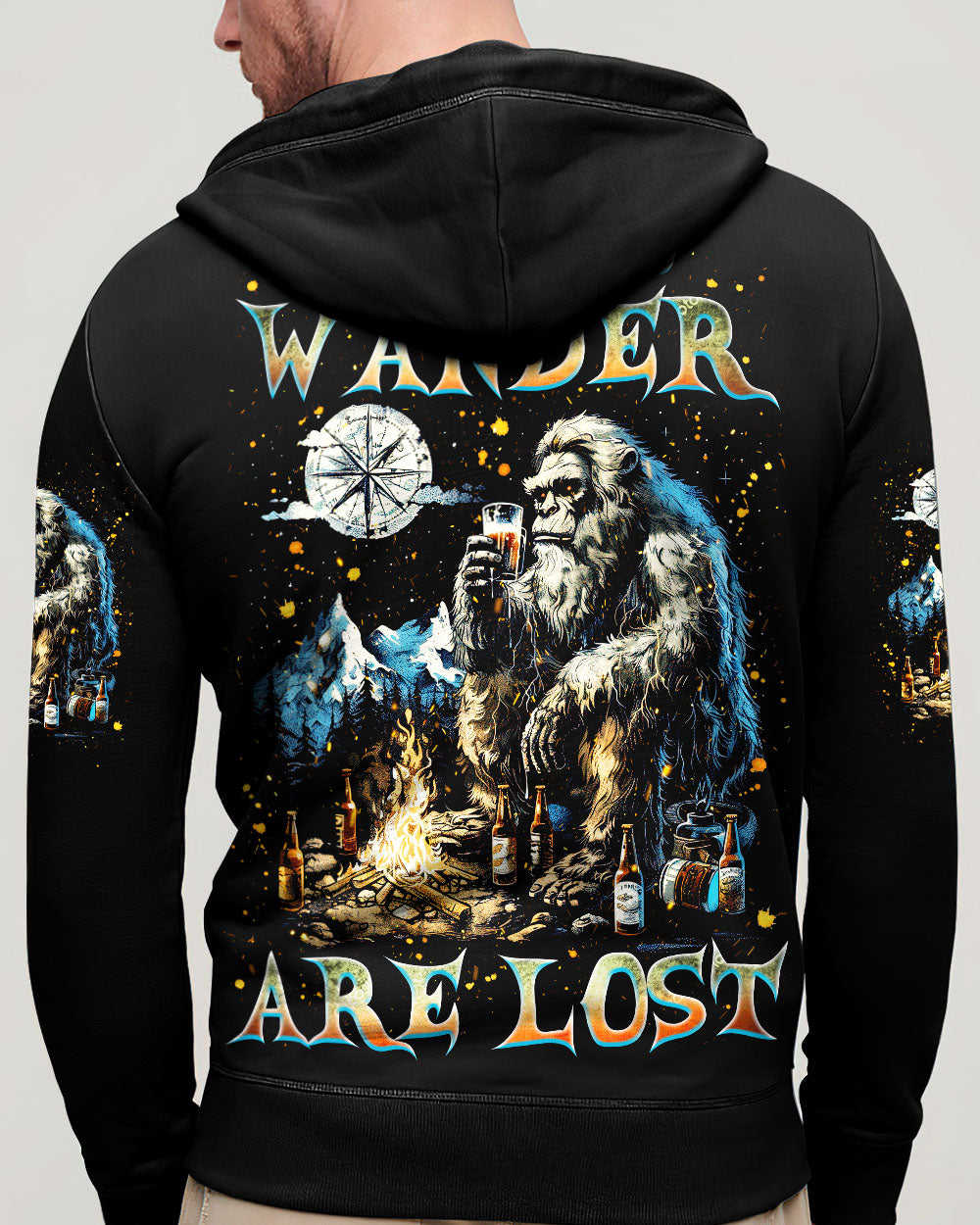 NOT ALL WHO WANDER ARE LOST BIGFOOT COMPASS ALL OVER PRINT - TLNZ1112243