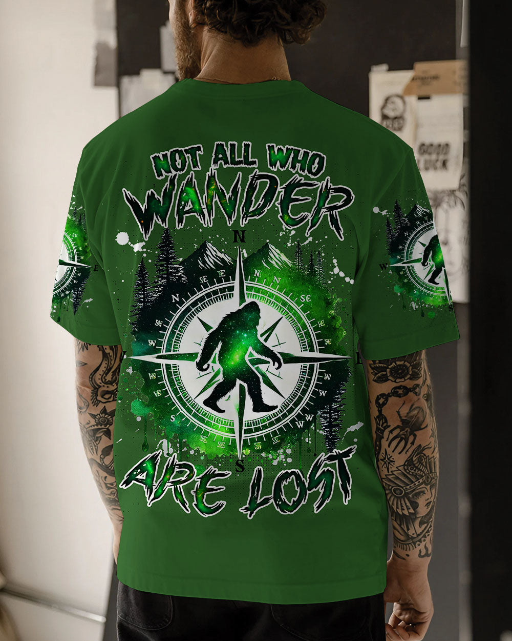 NOT ALL WHO WANDER ARE LOST BIGFOOT COMPASS  ALL OVER PRINT - TLNZ1211244