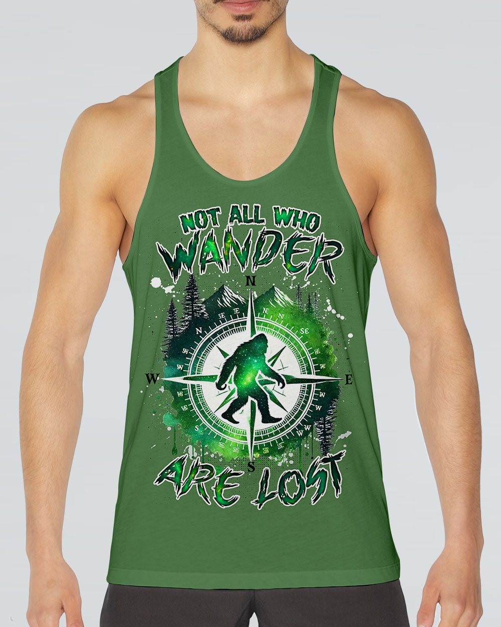 NOT ALL WHO WANDER ARE LOST BIGFOOT COMPASS ALL OVER PRINT - TLNZ1211244