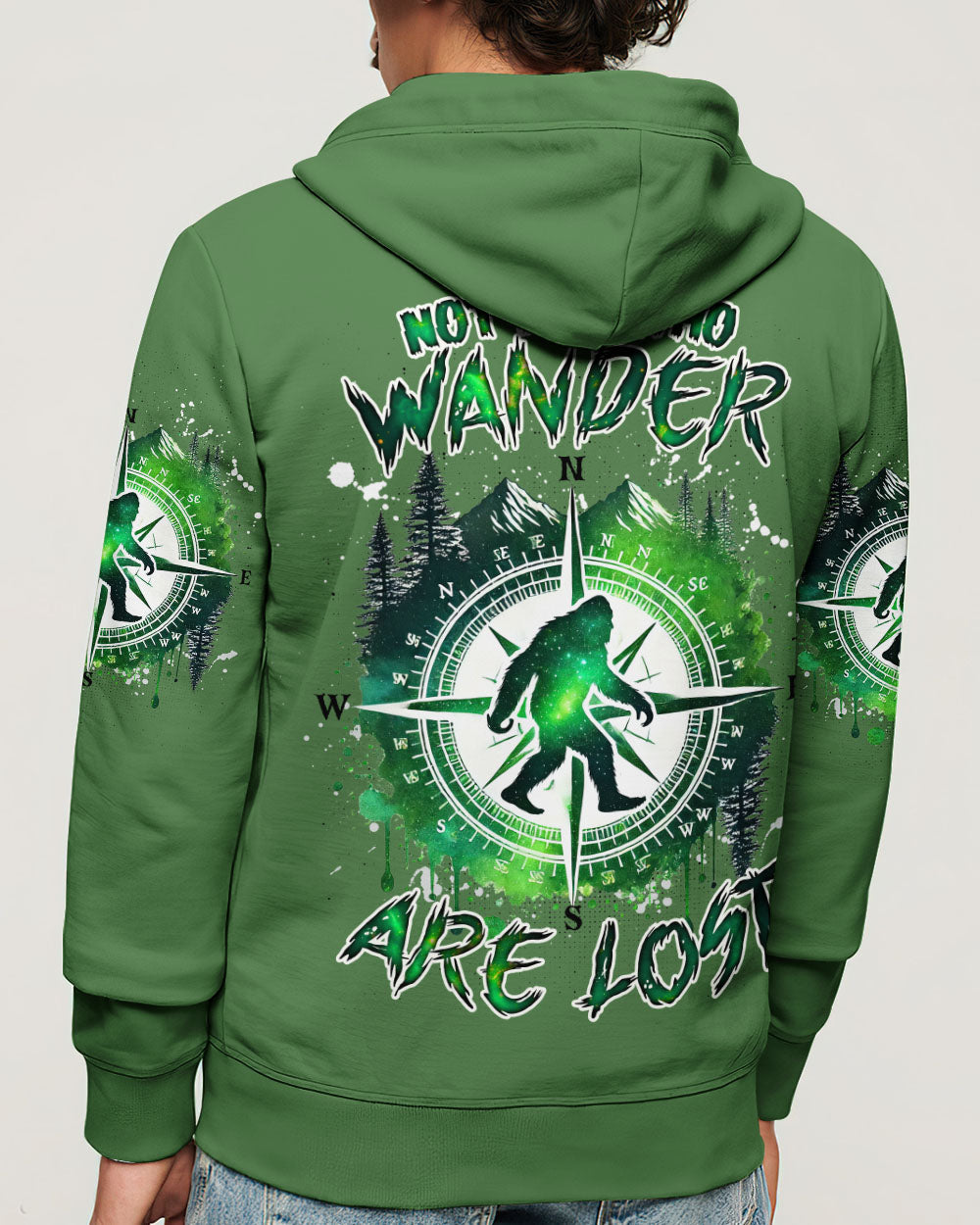  NOT ALL WHO WANDER ARE LOST BIGFOOT COMPASS ALL OVER PRINT - TLNZ1211244