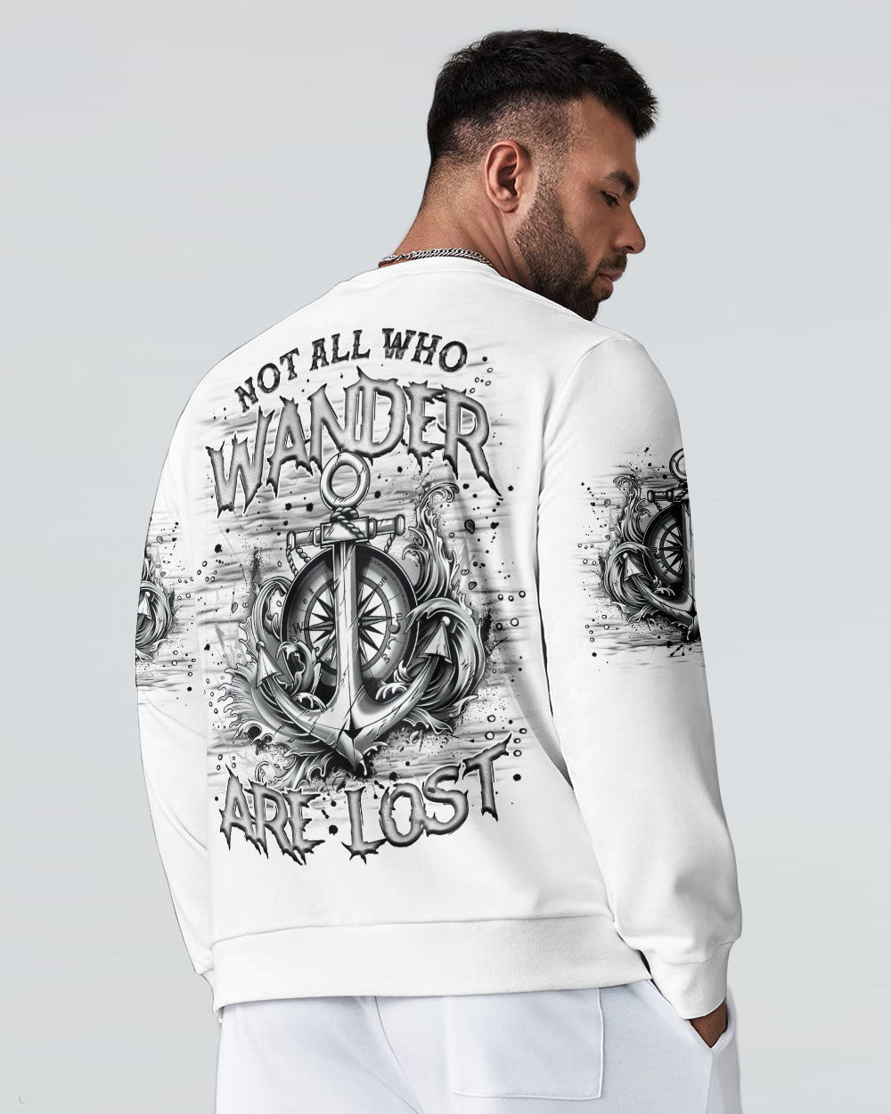 NOT ALL WHO WANDER ARE LOST ANCHOR COMPASS ALL OVER PRINT - TLNZ1402252