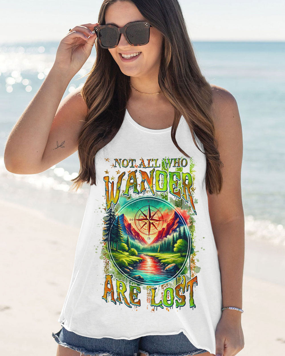 NOT ALL WHO WANDER ARE LOST COMPASS ALL OVER PRINT - TLNZ1809241