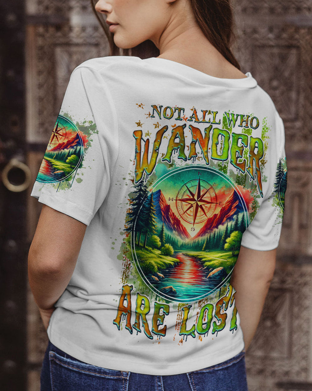 NOT ALL WHO WANDER ARE LOST COMPASS ALL OVER PRINT - TLNZ1809241