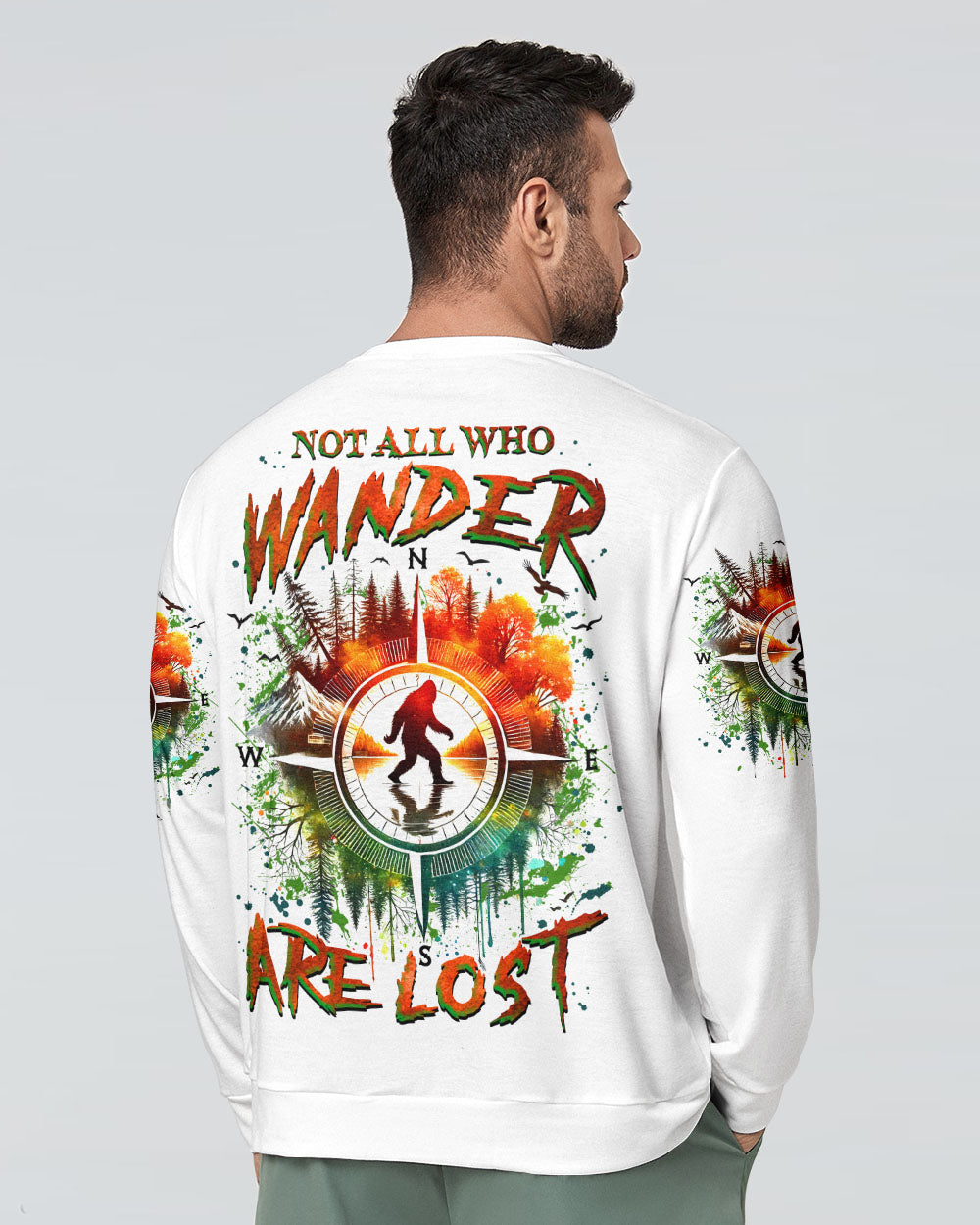 NOT ALL WHO WANDER ARE LOST BIGFOOT COMPASS ALL OVER PRINT  - TLNZ1912244