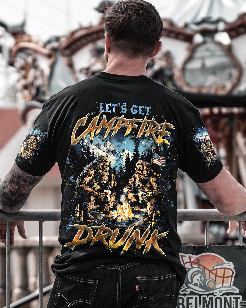 LET'S GET CAMPFIRE DRUNK BIGFOOT ALL OVER PRINT - TLNZ2305253