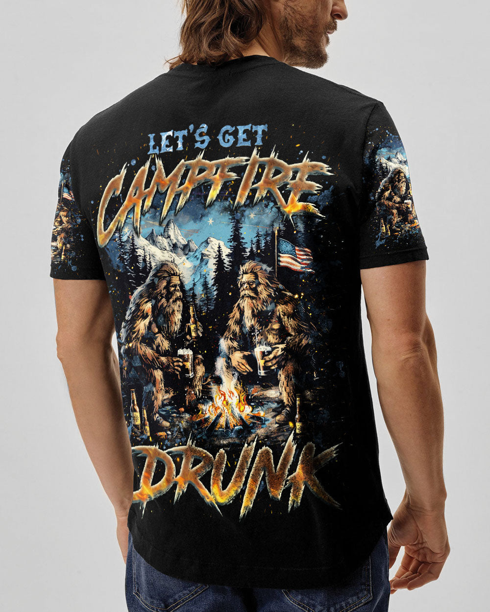 LET'S GET CAMPFIRE DRUNK BIGFOOT ALL OVER PRINT - TLNZ2305253