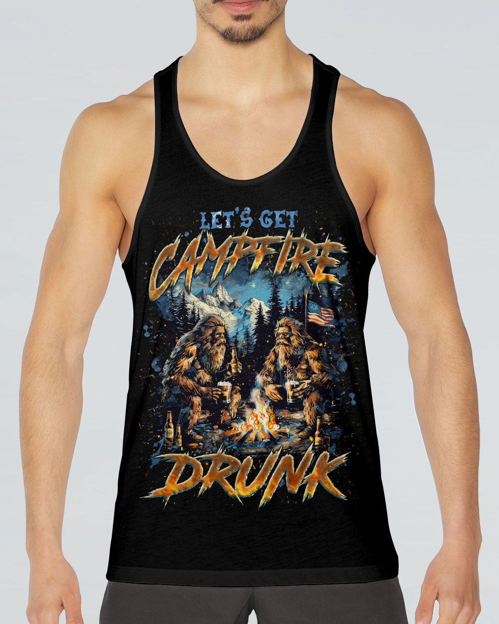 LET'S GET CAMPFIRE DRUNK BIGFOOT ALL OVER PRINT - TLNZ2305253