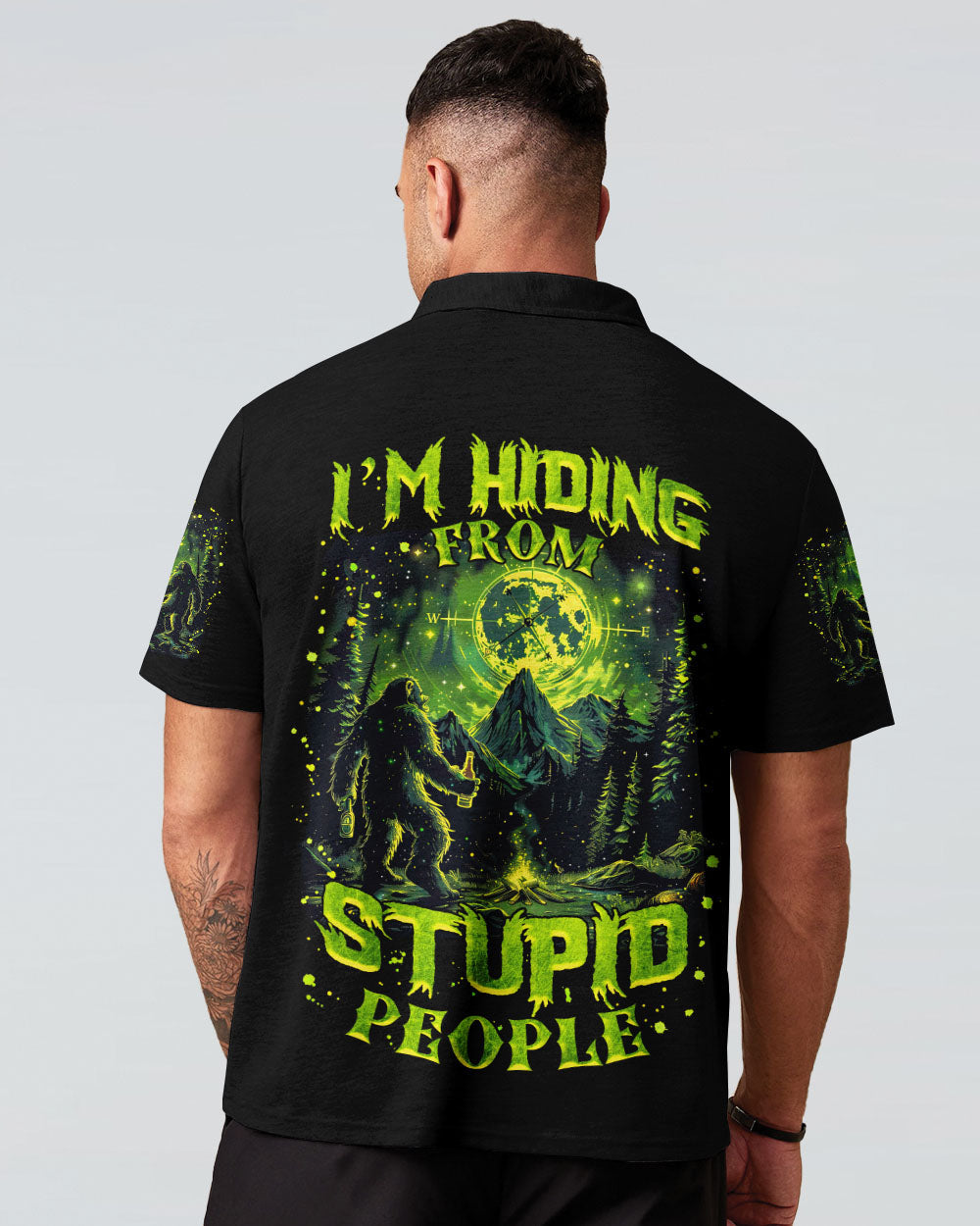 I'M HIDING FROM STUPID PEOPLE BIGFOOT ALL OVER PRINT - TLNZ2702254