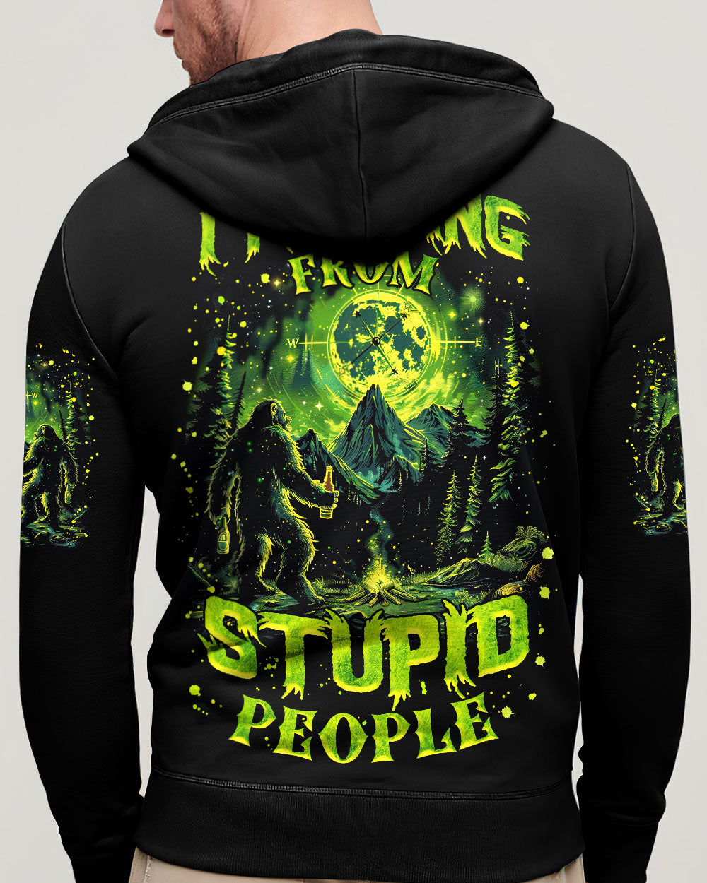 I'M HIDING FROM STUPID PEOPLE BIGFOOT ALL OVER PRINT - TLNZ2702254