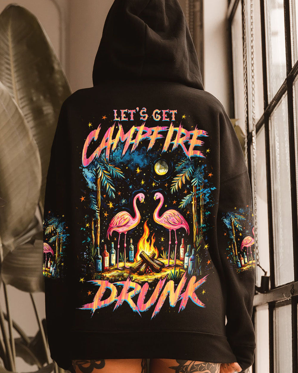 LET'S GET CAMPFIRE DRUNK FLAMINGO ALL OVER PRINT - TLNZ2808251