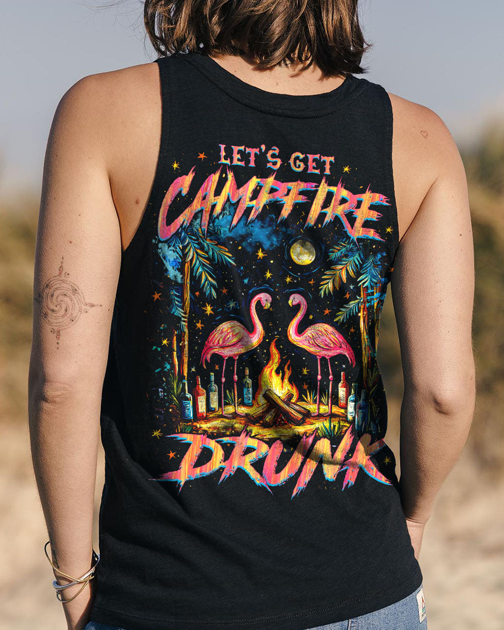 LET'S GET CAMPFIRE DRUNK FLAMINGO ALL OVER PRINT - TLNZ2808251