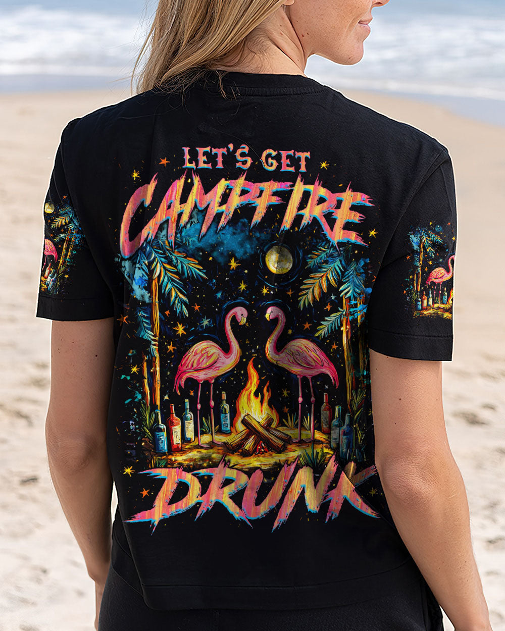 LET'S GET CAMPFIRE DRUNK FLAMINGO ALL OVER PRINT - TLNZ2808251