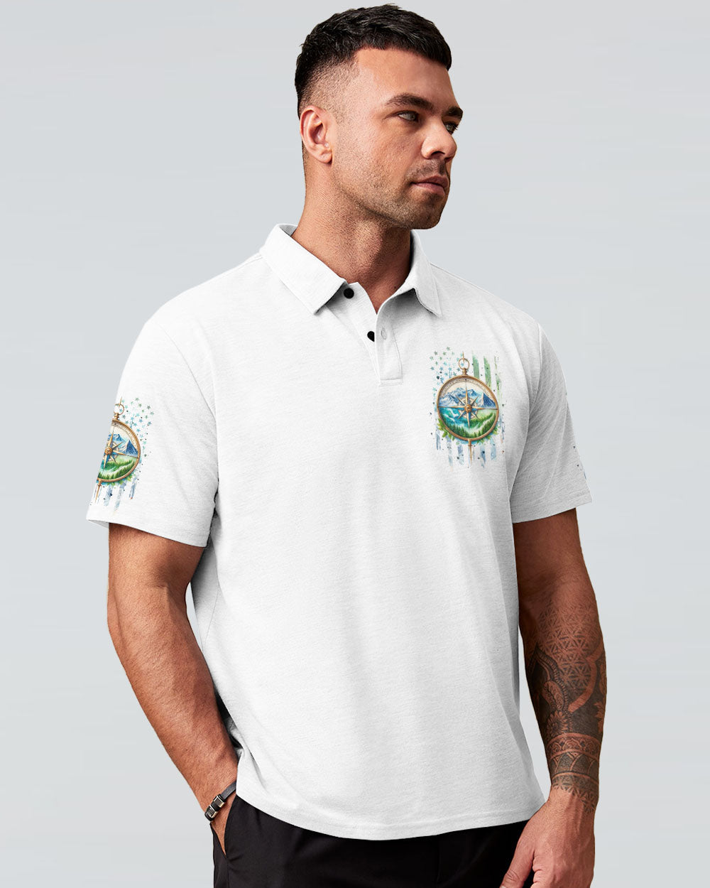 BORN TO EXPLORE DESTINED TO BE WILD COMPASS ALL OVER PRINT - TLPQ1609241