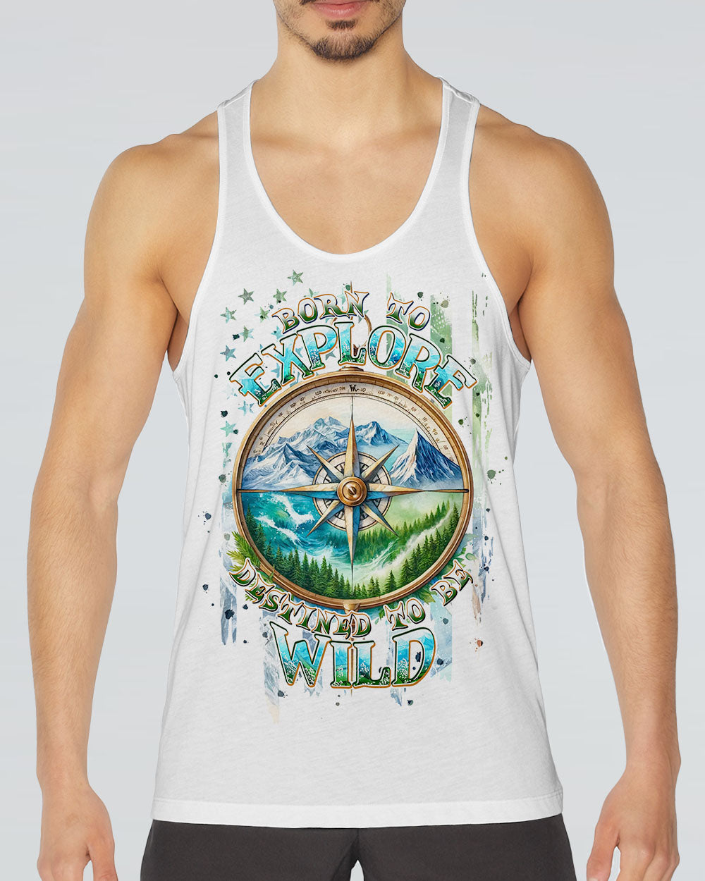 BORN TO EXPLORE DESTINED TO BE WILD COMPASS ALL OVER PRINT - TLPQ1609241