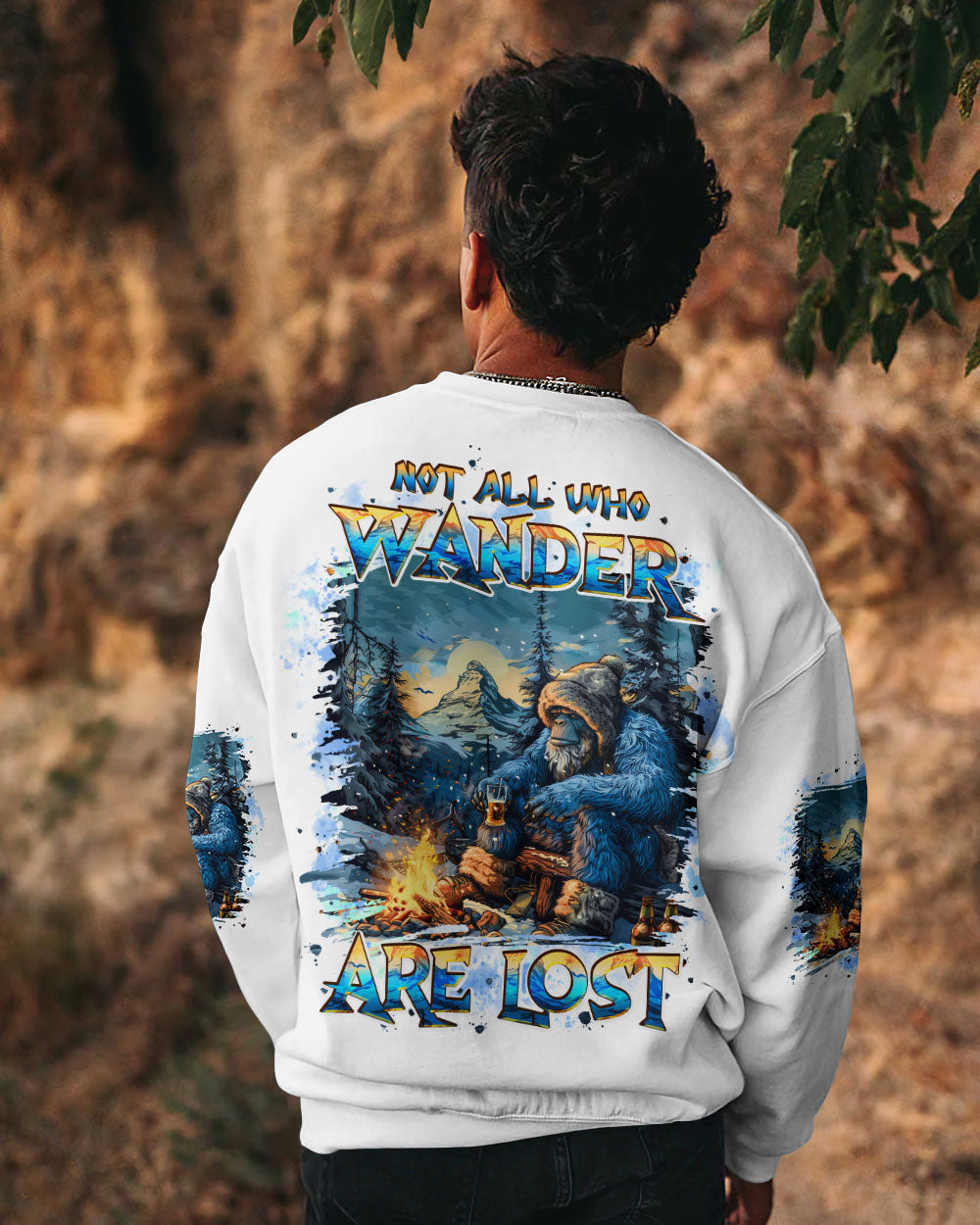 NOT ALL WHO WANDER ARE LOST BIGFOOT ALL OVER PRINT - TLPQ1710241