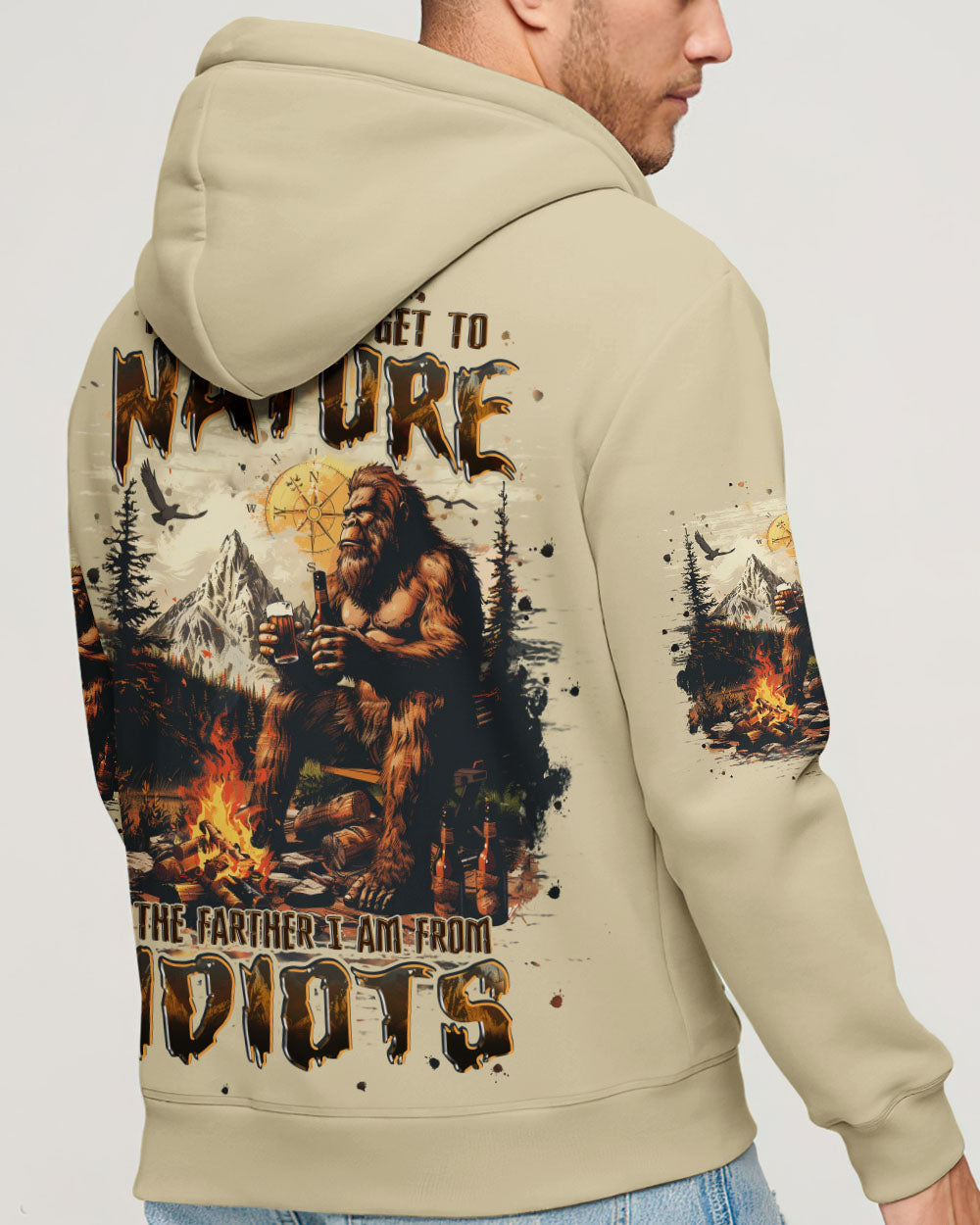  THE CLOSER I GET TO NATURE BIGFOOT ALL OVER PRINT - TLPQ2410241