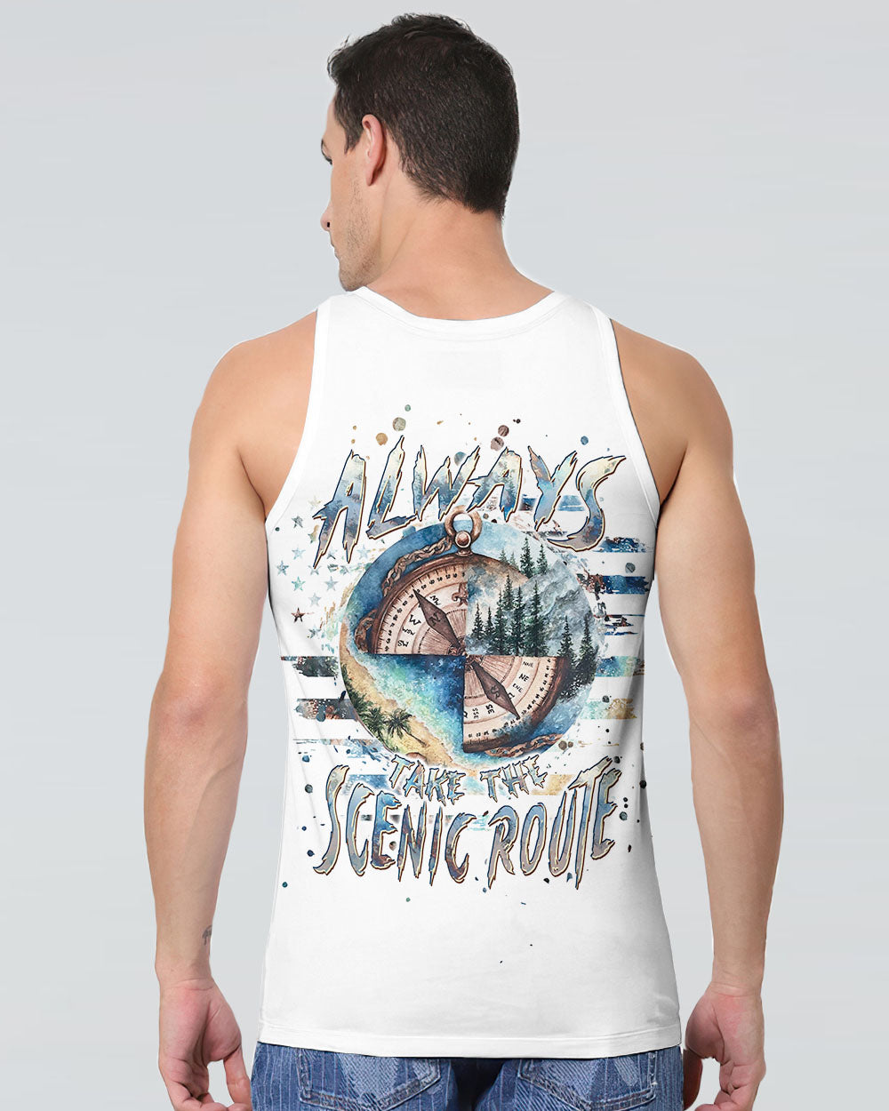 ALWAYS TAKE THE SCENIC ROUTE COMPASS ALL OVER PRINT - TLPQ2706245