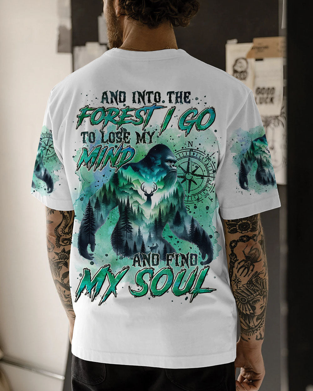 AND INTO THE FOREST I GO BIGFOOT ALL OVER PRINT - TLTR0511242