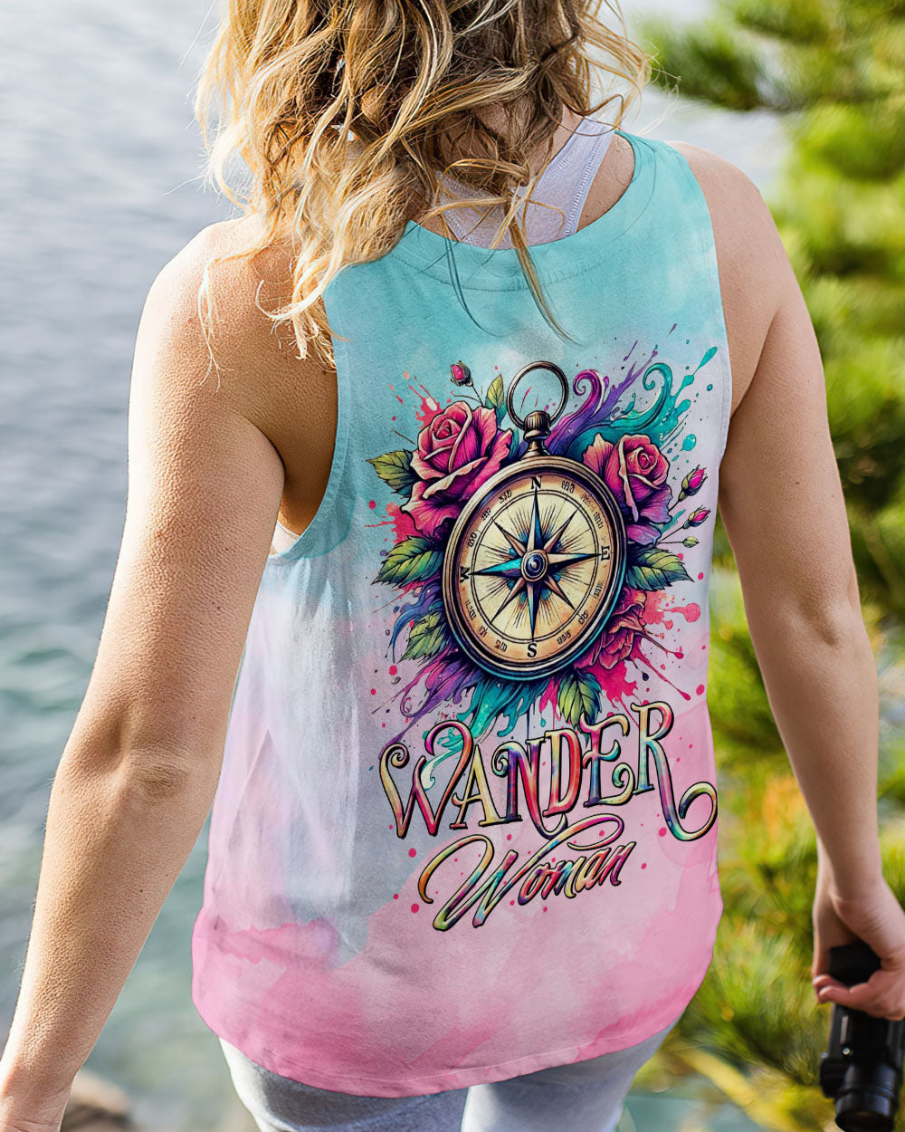 WANDER WOMAN FLORAL COMPASS ALL OVER PRINT  - TLTR1303253