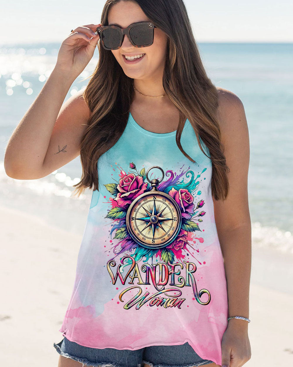 WANDER WOMAN FLORAL COMPASS ALL OVER PRINT  - TLTR1303253