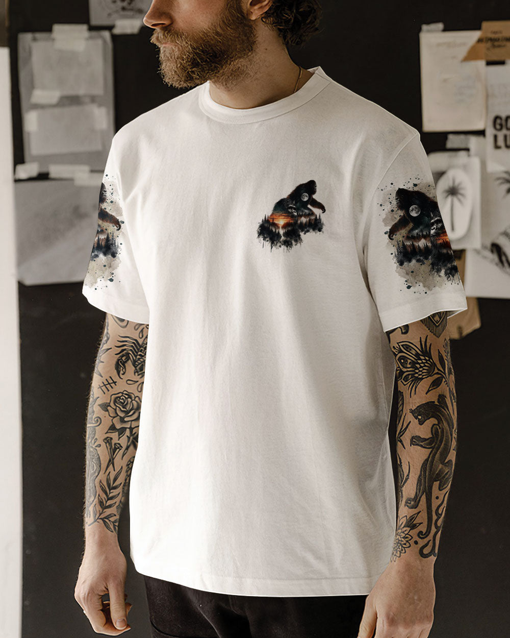 AND INTO THE FOREST I GO BIGFOOT ALL OVER PRINT - TLTR1309241