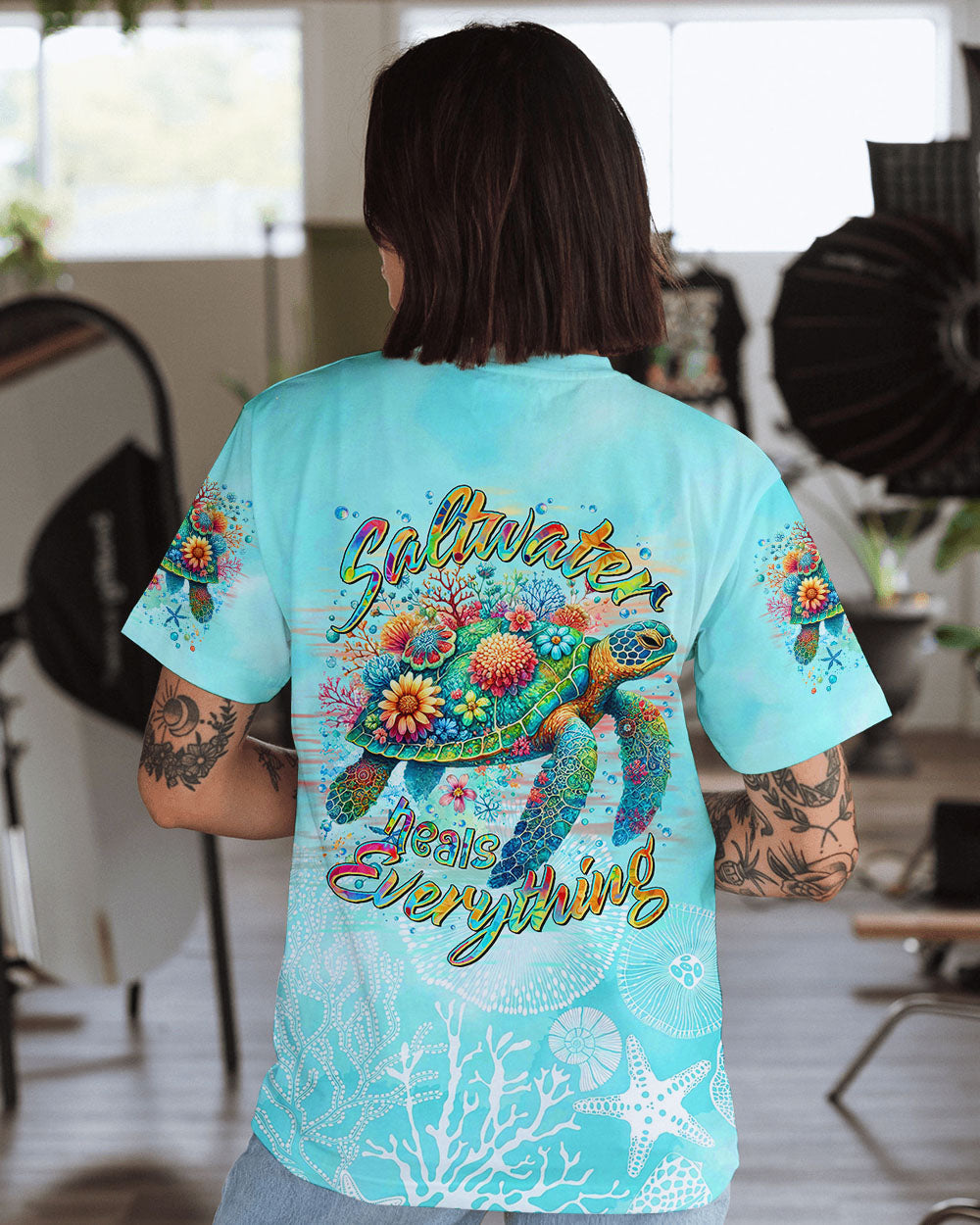 SALTWATER HEALS EVERYTHING TURTLE ALL OVER PRINT - TLTR1601251