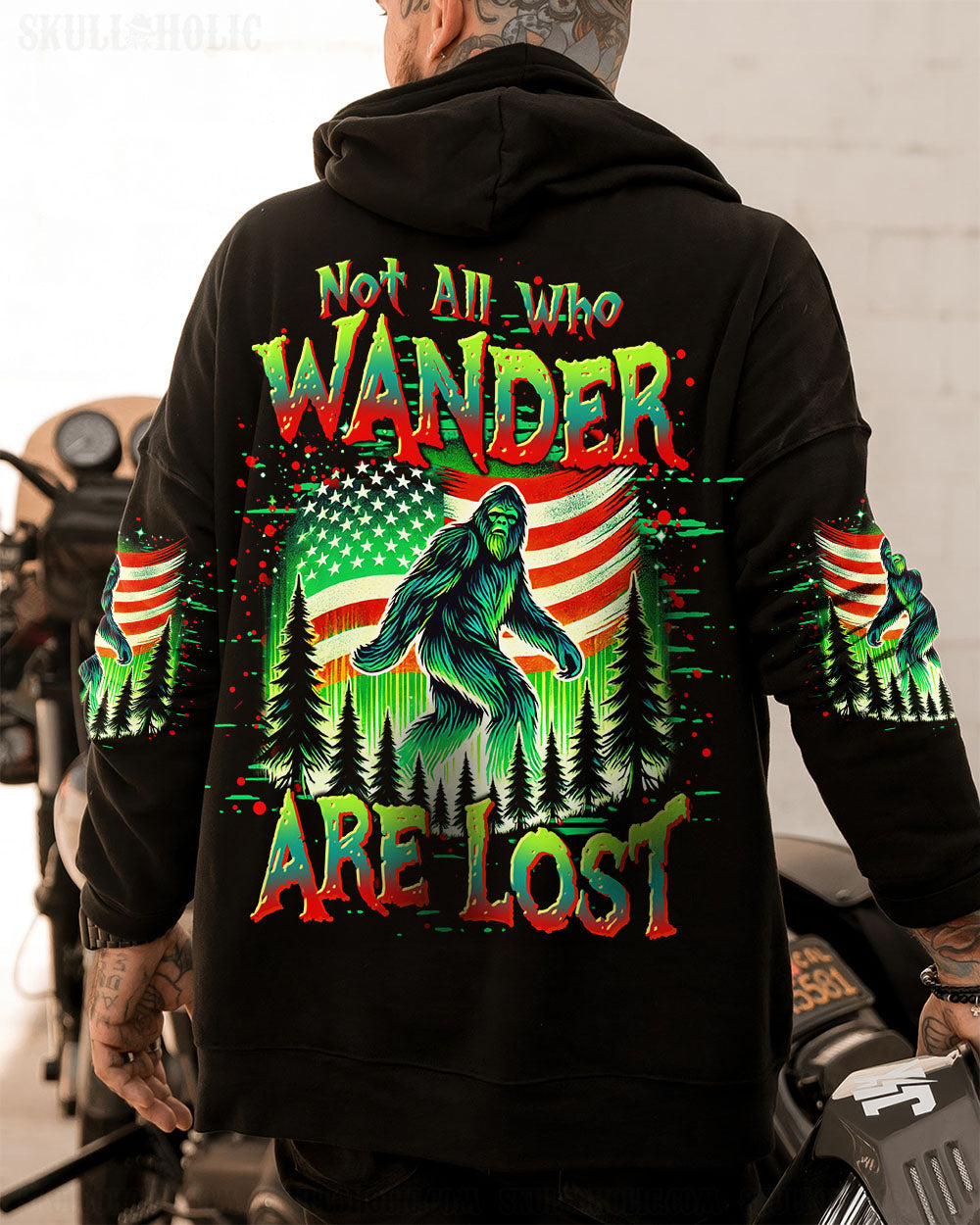 NOT ALL WHO WANDER ARE LOST BIGFOOT ALL OVER PRINT - TLTR2409252
