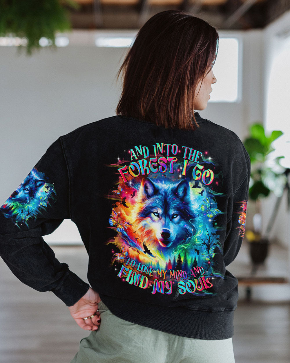 AND INTO THE FOREST I GO WOLF ALL OVER PRINT  - TLTR2703252