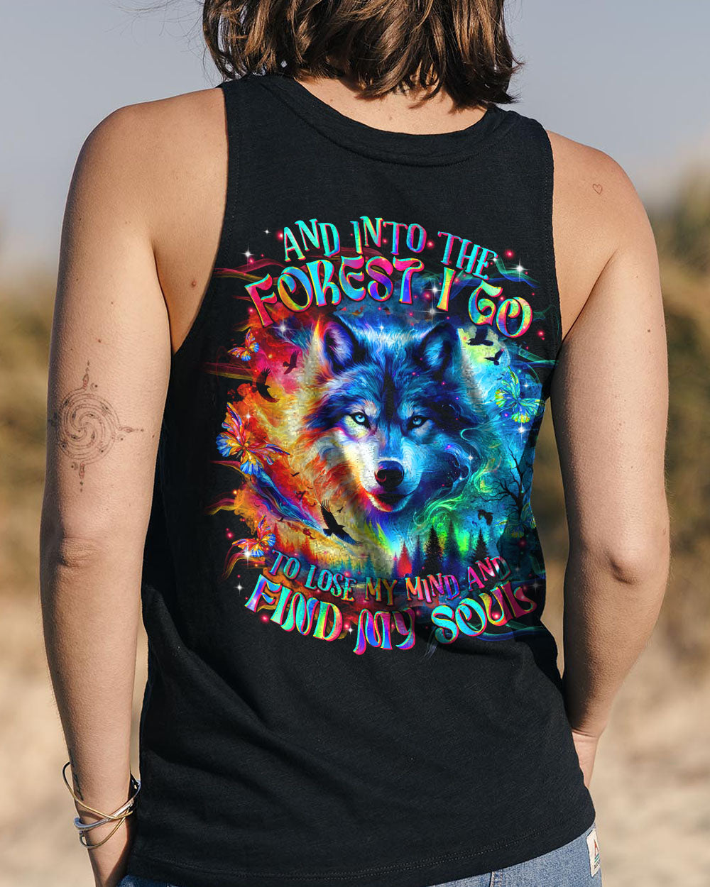 AND INTO THE FOREST I GO WOLF ALL OVER PRINT  - TLTR2703252