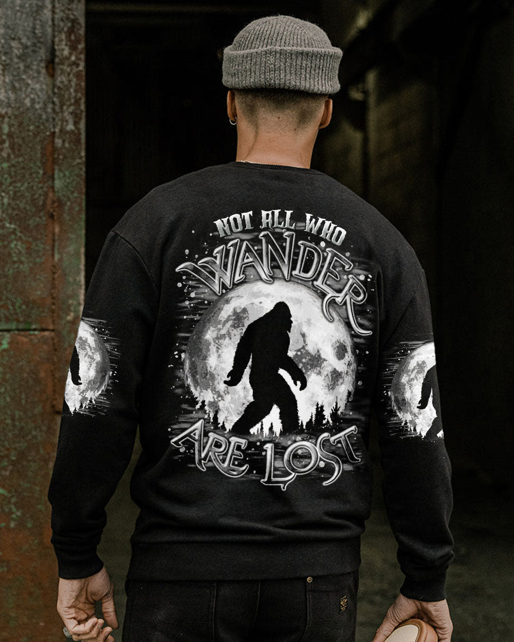 NOT ALL WHO WANDER ARE LOST BIGFOOT MOON ALL OVER PRINT - TLTR3010246