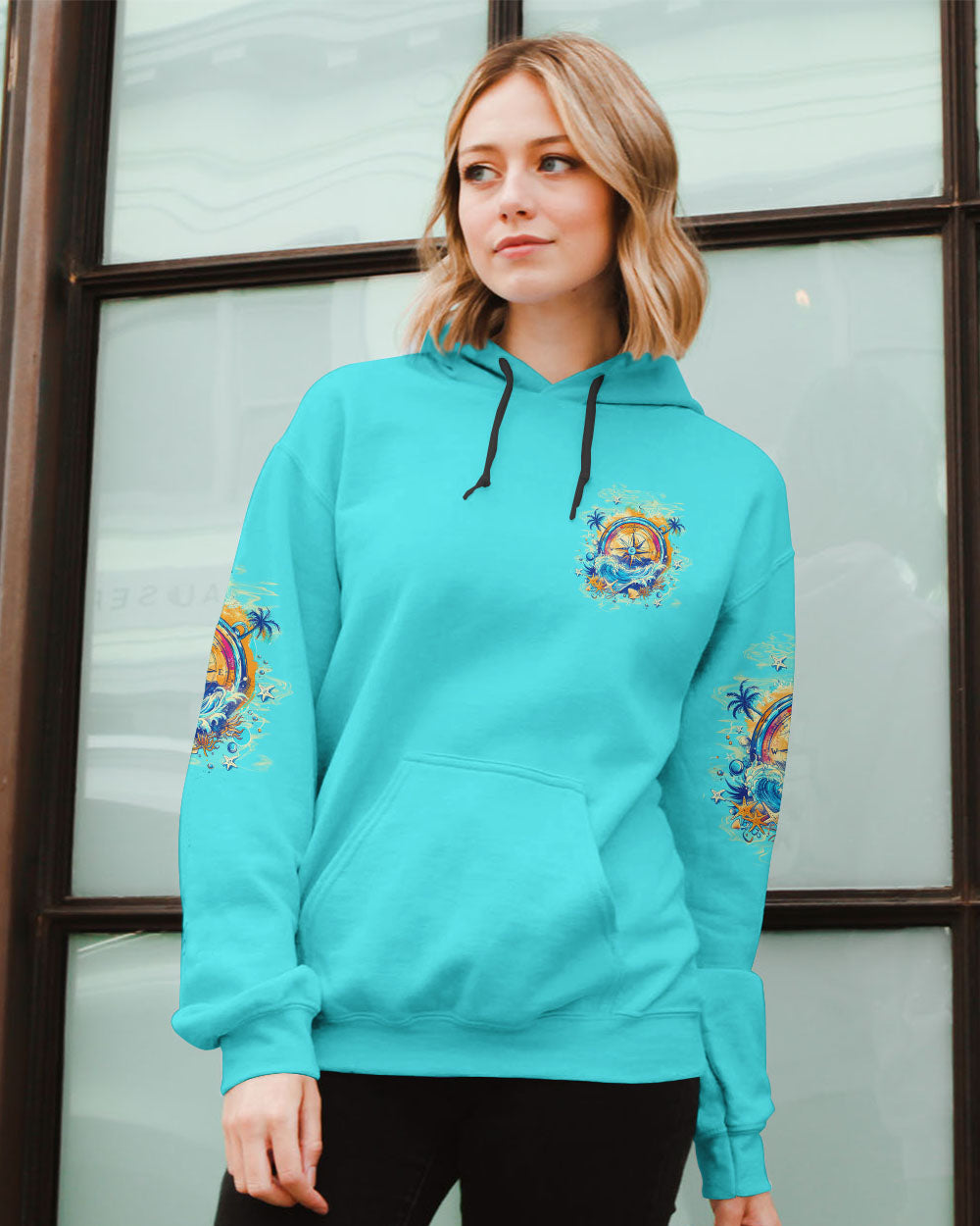SMELL THE SEA FEEL THE BREEZE COMPASS ALL OVER PRINT - TLTR0204251