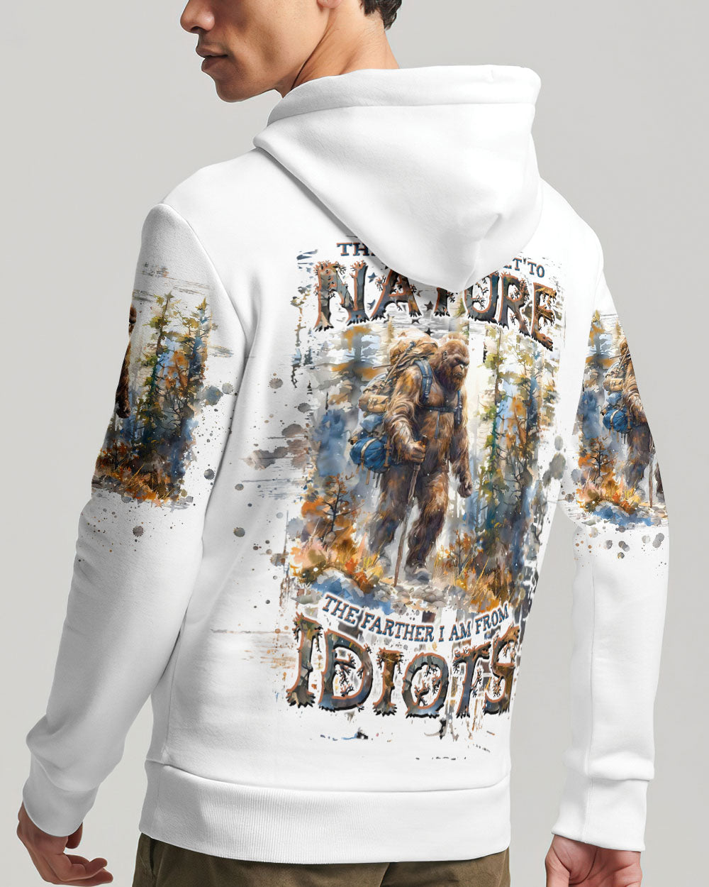 THE CLOSER I GET TO NATURE BIGFOOT HIKING ALL OVER PRINT - TLTW0409243