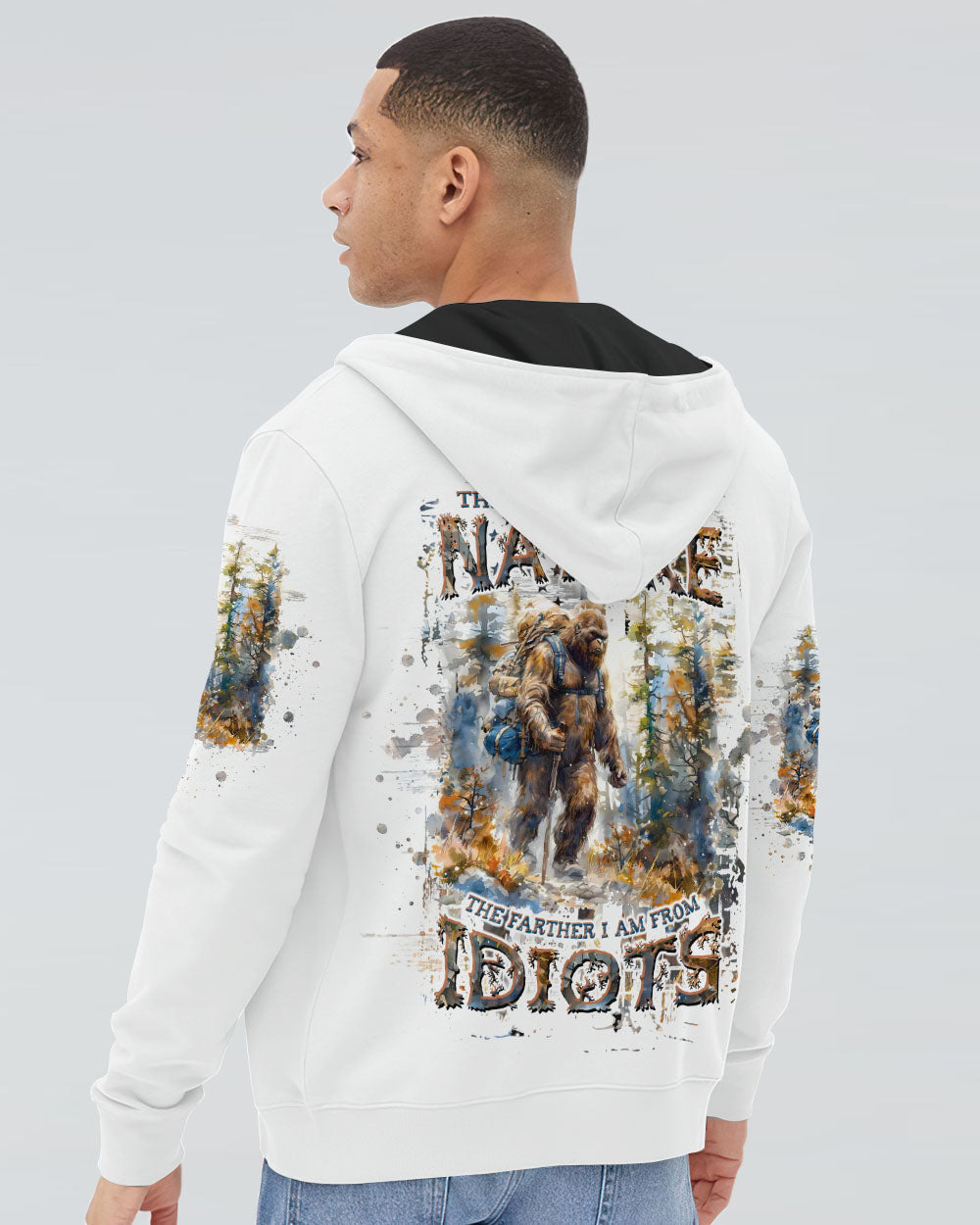 THE CLOSER I GET TO NATURE BIGFOOT HIKING ALL OVER PRINT - TLTW0409243