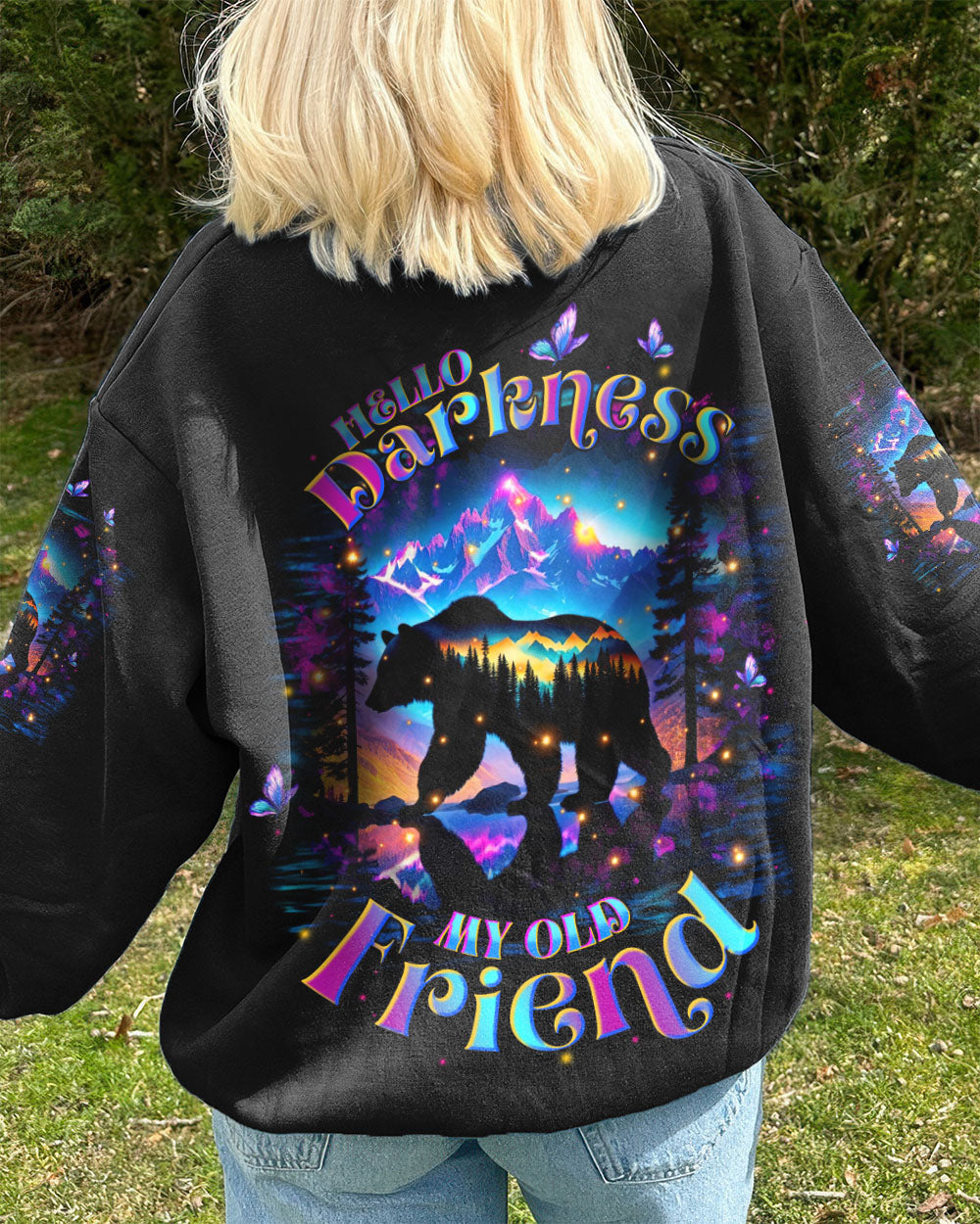 HELLO DARKNESS MY OLD FRIEND BEAR ALL OVER PRINT - TLTW0411253