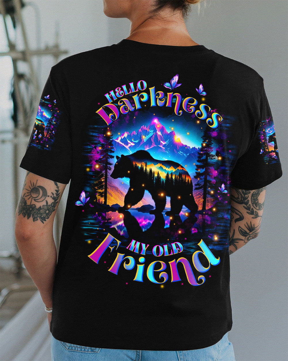 HELLO DARKNESS MY OLD FRIEND BEAR ALL OVER PRINT - TLTW0411253