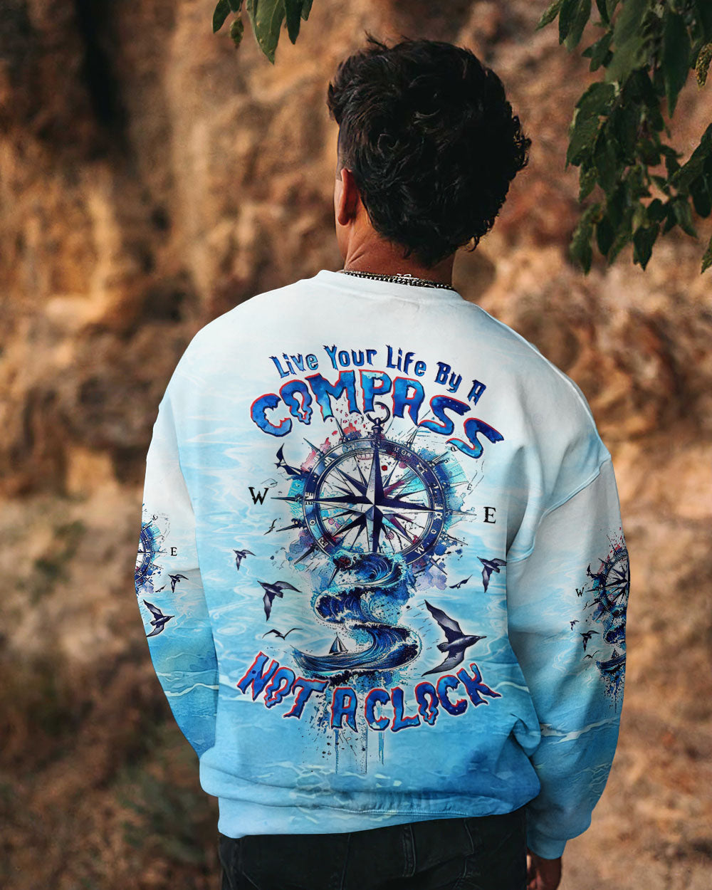 LIVE YOUR LIFE BY A COMPASS WAVES ALL OVER PRINT  - TLTW0503253