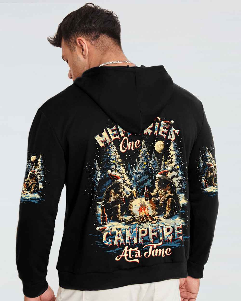 MAKING MEMORIES ONE CAMPFIRE AT A TIME BIGFOOT CHRISTMAS ALL OVER PRINT - TLTW0510244