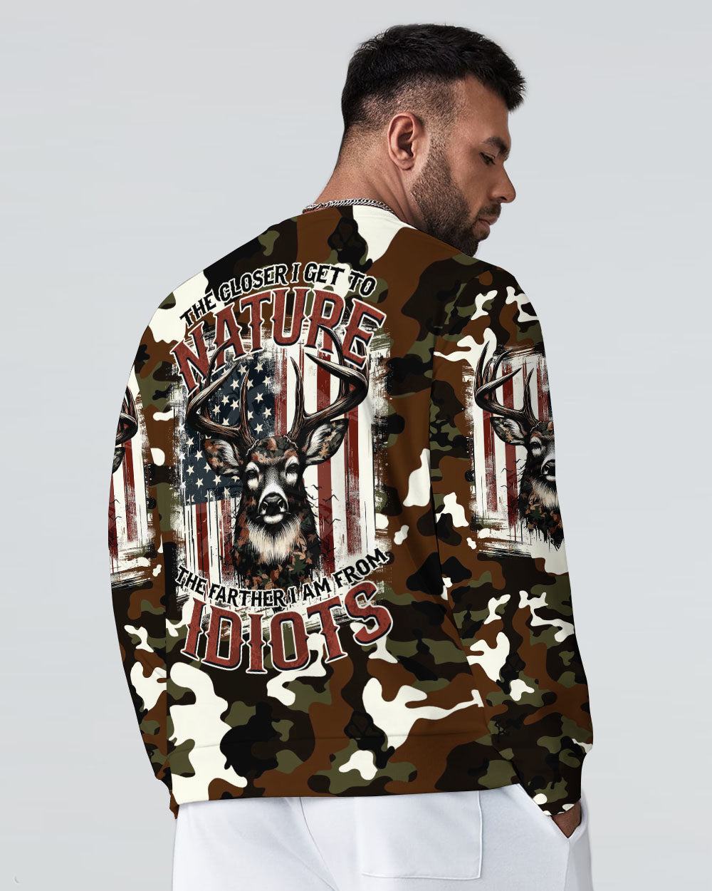 THE CLOSER I GET TO NATURE DEER CAMO ALL OVER PRINT - TYTM0811241