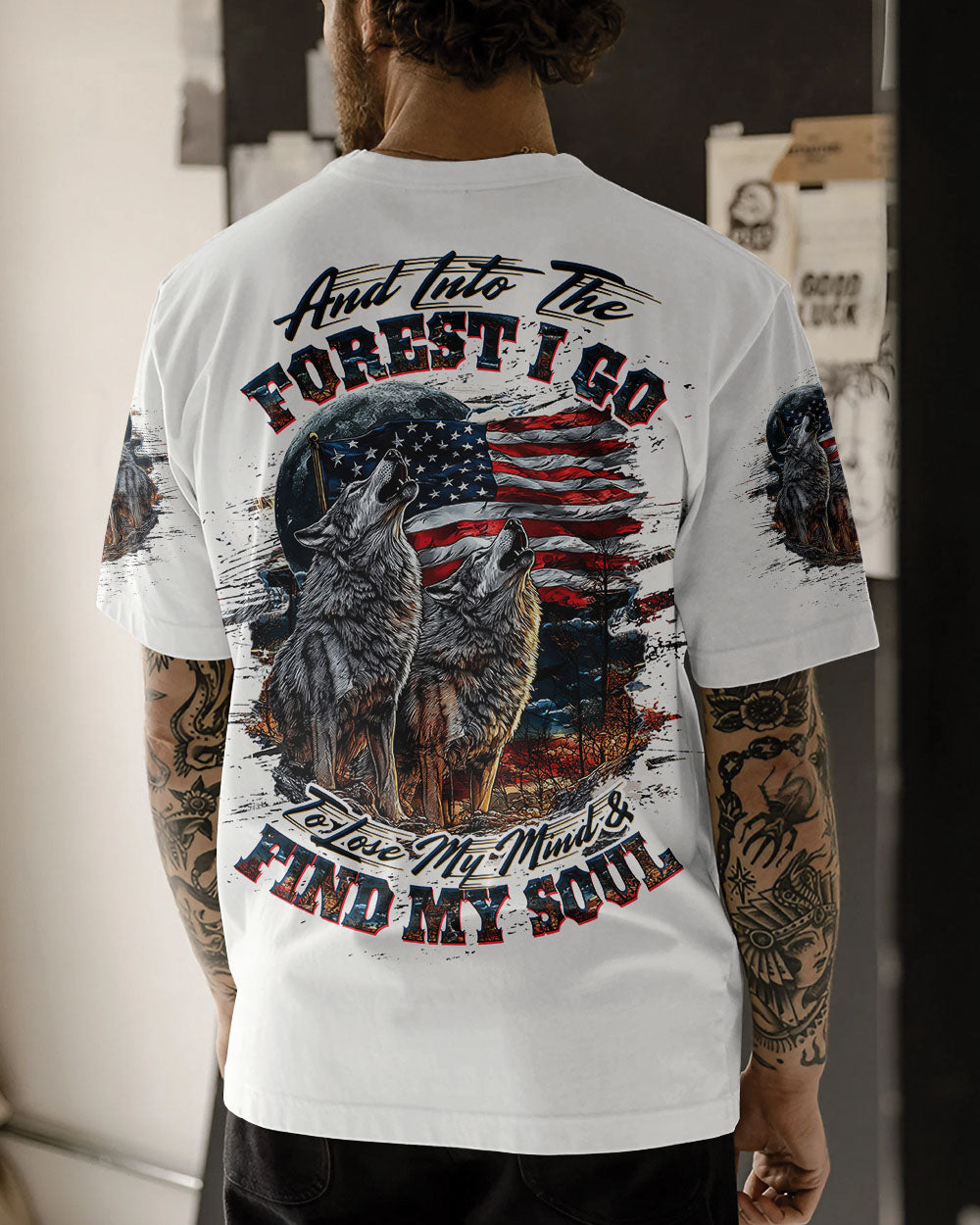 AND INTO THE FOREST I GO WOLF ALL OVER PRINT - TLTW1007252