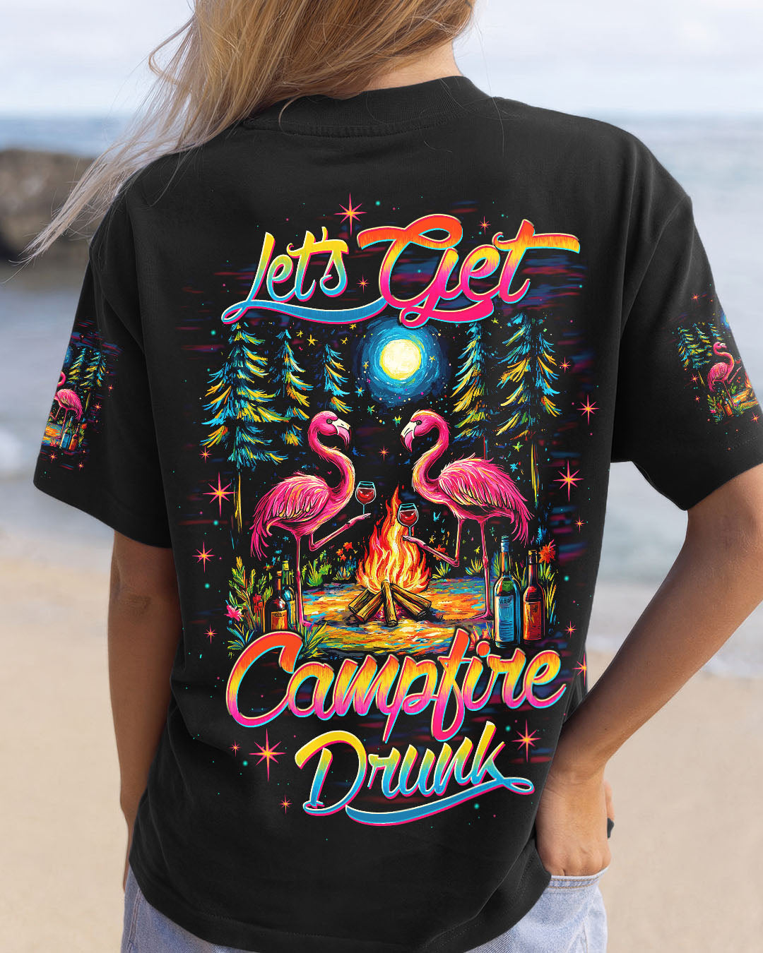 LET'S GET CAMPFIRE DRUNK FLAMINGO ALL OVER PRINT - TLTW1009252