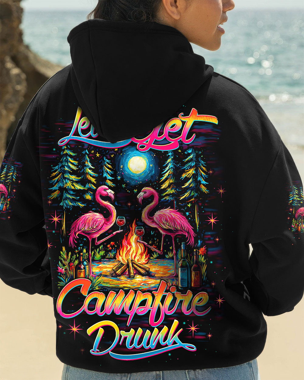 LET'S GET CAMPFIRE DRUNK FLAMINGO ALL OVER PRINT - TLTW1009252