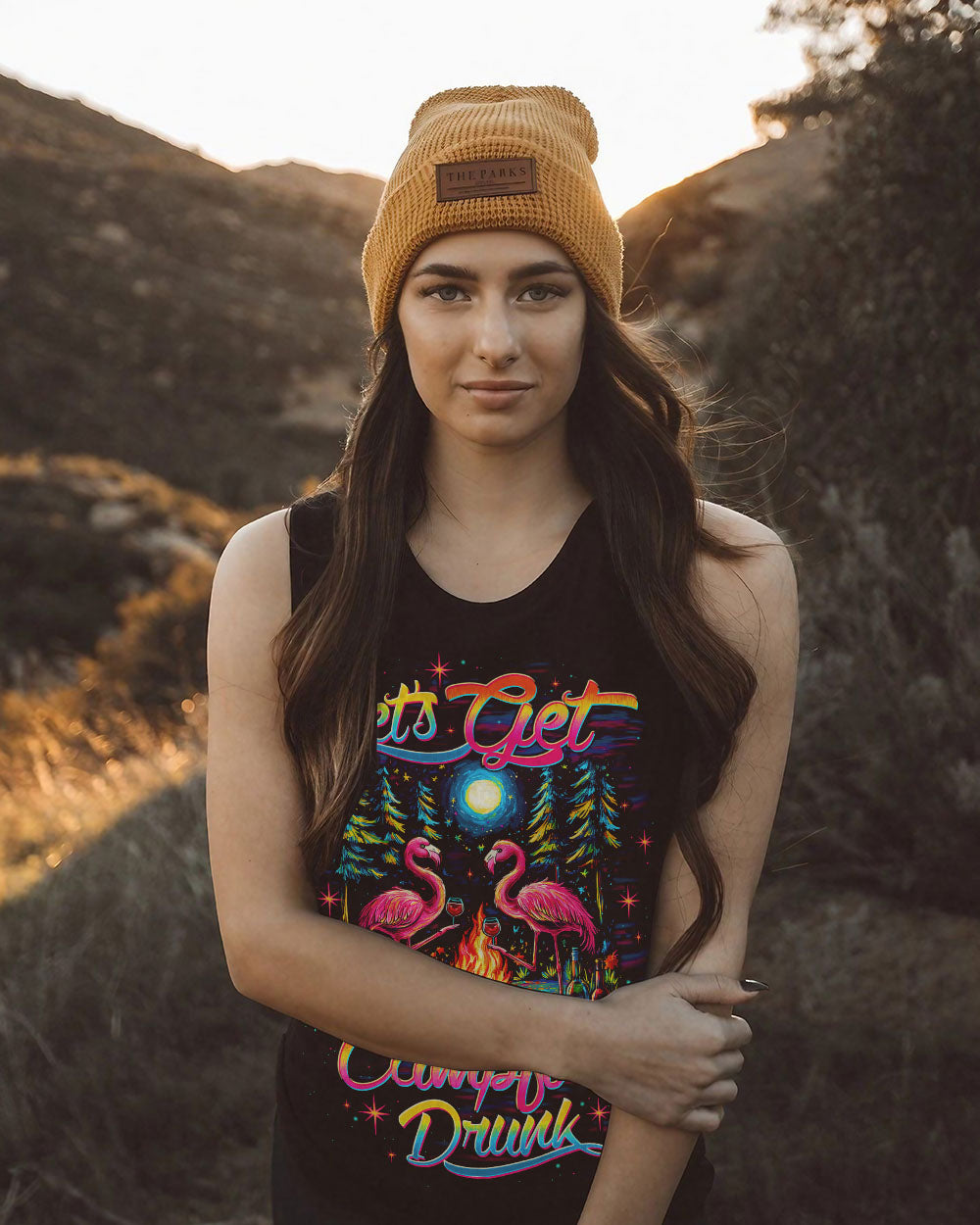 LET'S GET CAMPFIRE DRUNK FLAMINGO ALL OVER PRINT - TLTW1009252