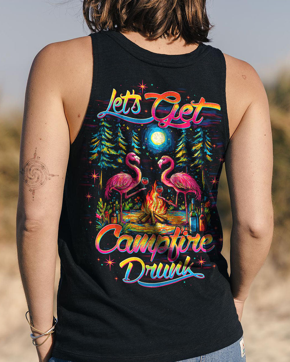 LET'S GET CAMPFIRE DRUNK FLAMINGO ALL OVER PRINT - TLTW1009252